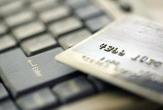Credit card on a keyboard