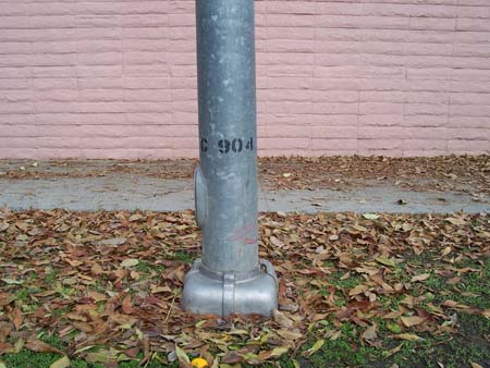 Metal streetlight pole