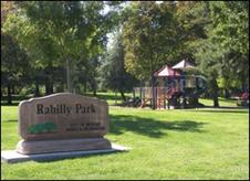 Rahilly Park sign