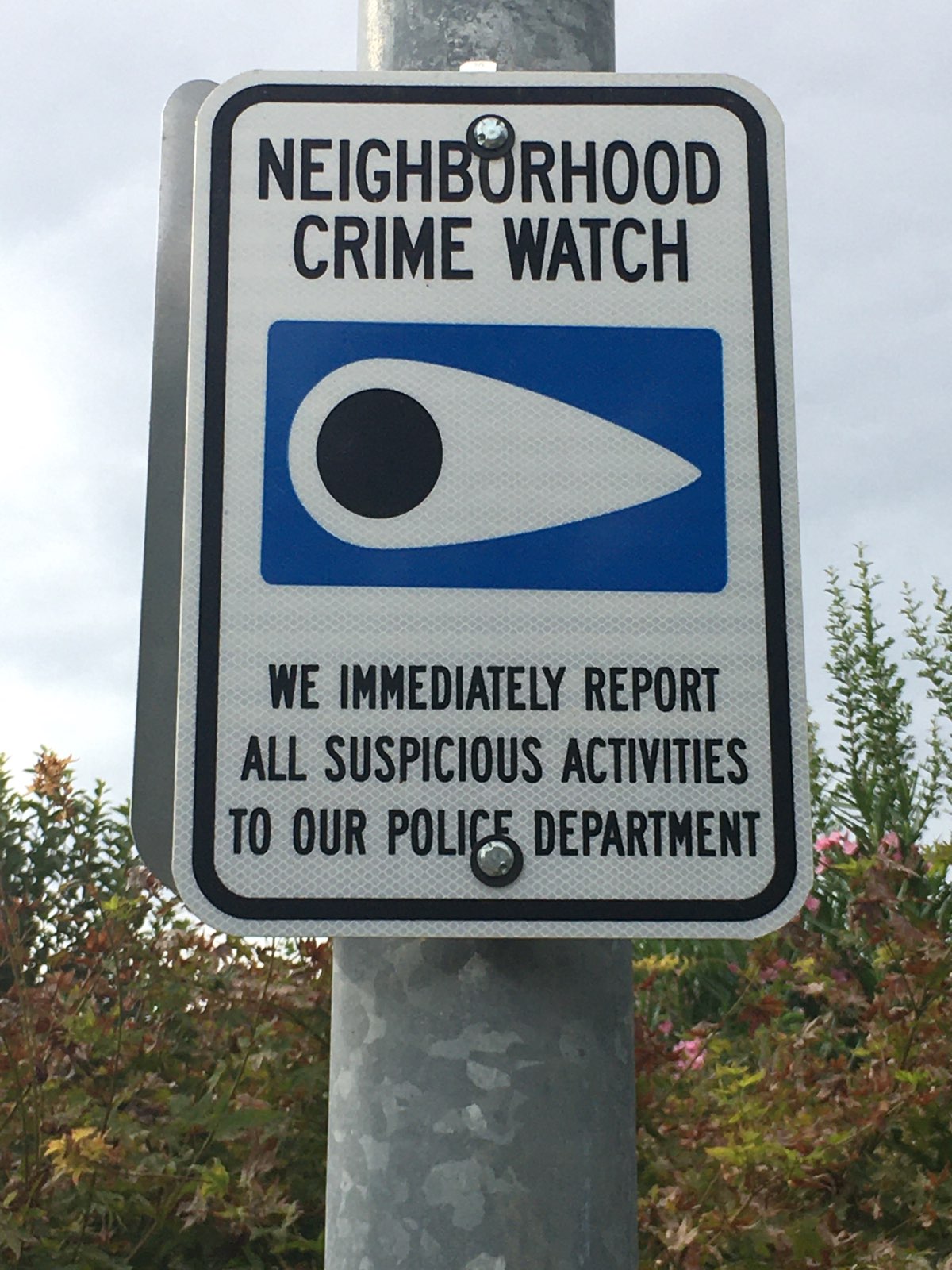 Neighborhood Crime Watch Sign