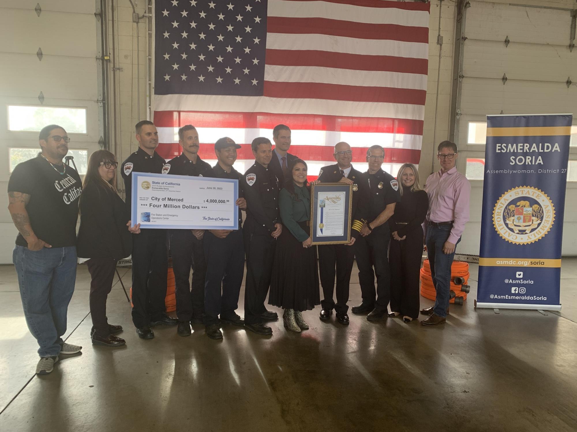 Assemblywoman Soria $4M Check Presentation
